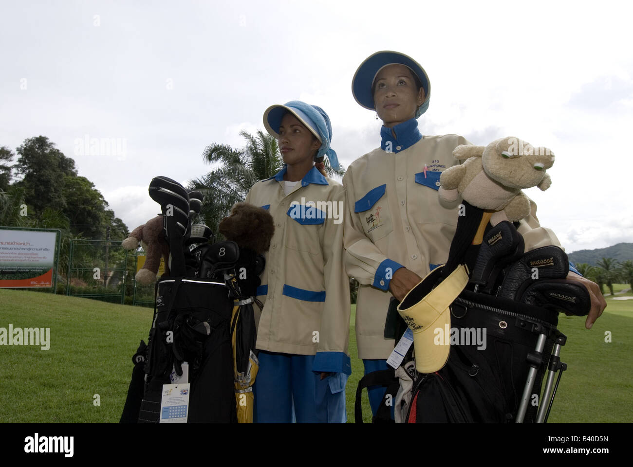Golf caddies. Phuket Thailand Stock Photo Alamy