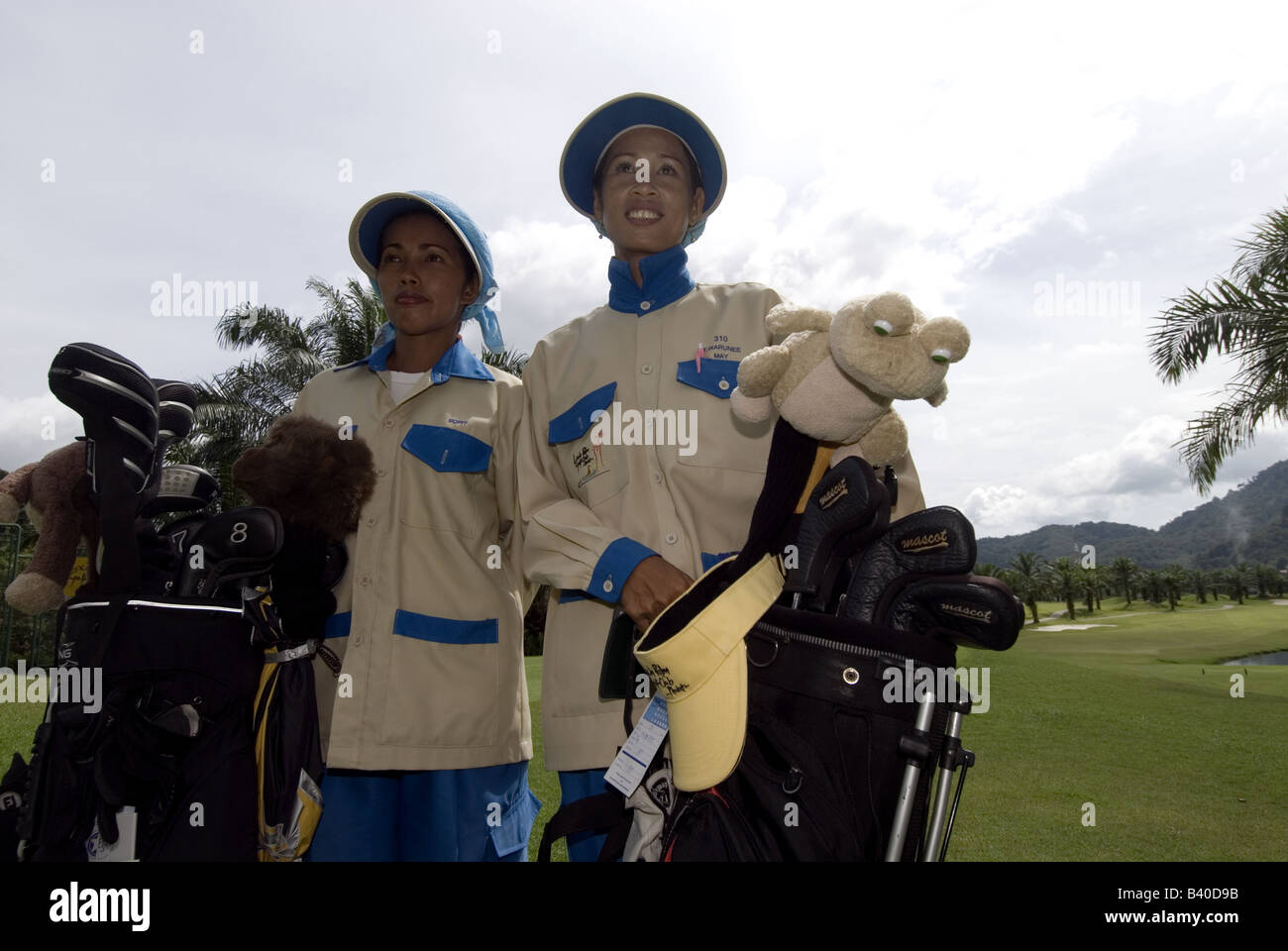 Golf caddies. Phuket Thailand Stock Photo Alamy