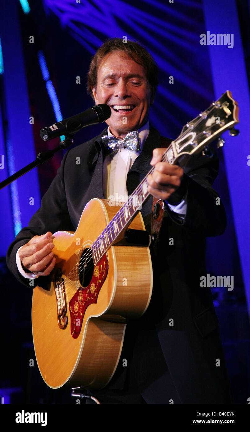 Sir Cliff Richard performs at the Grovesnor House Hotel, central London Stock Photo