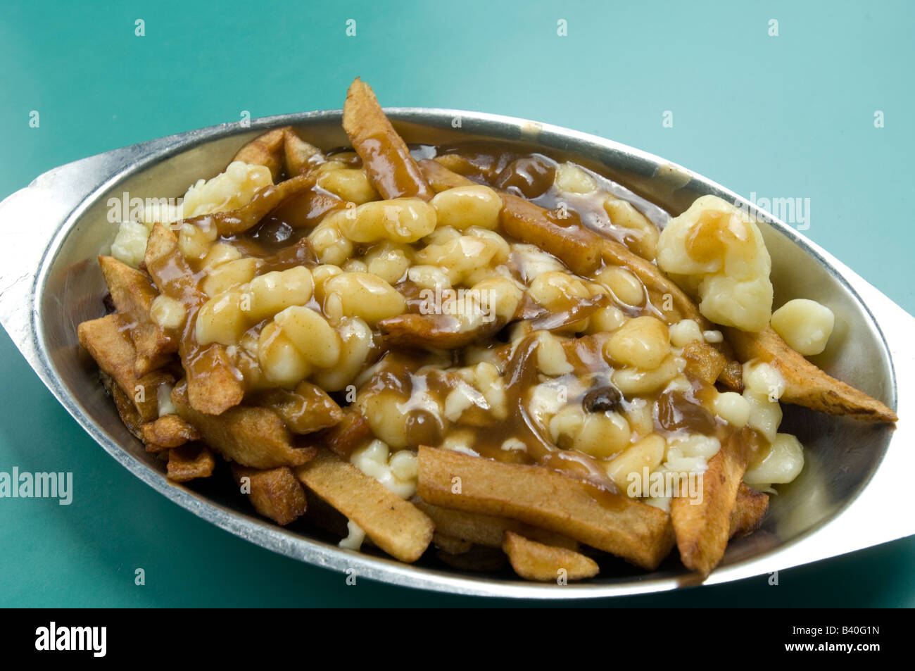 Old Quebec City poutine in Canada Stock Photo