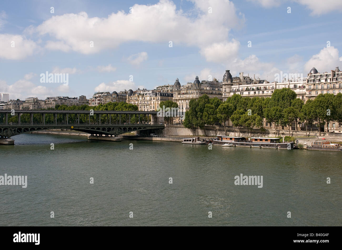 panoramic view of the Seine river in Paris Stock Photo
