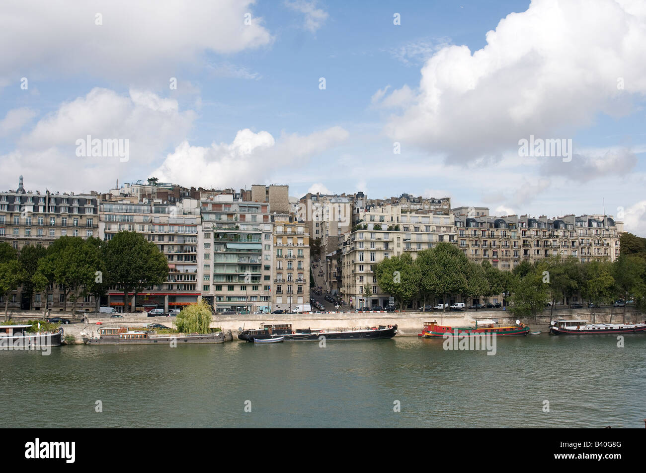 panoramic view of the Seine river in Paris Stock Photo