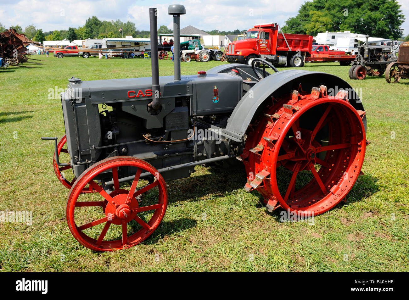 Circa 1910 Case farm tractor Stock Photo