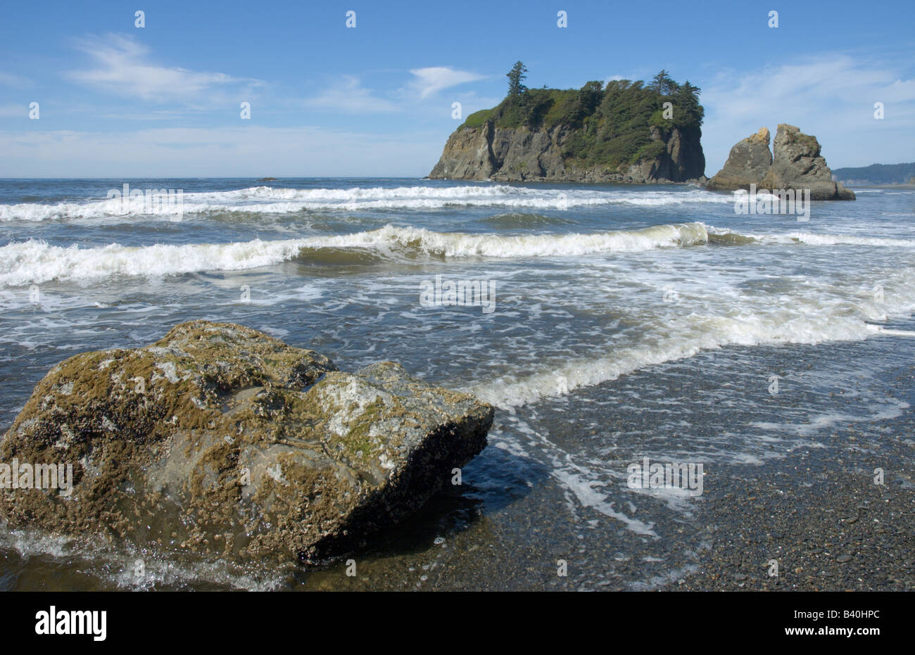 Sea Stacks near Ruby Beach, Washington Stock Photo