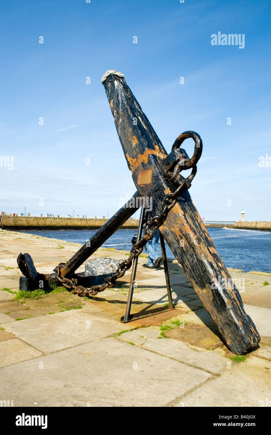 Anchor at Whitby Stock Photo Alamy