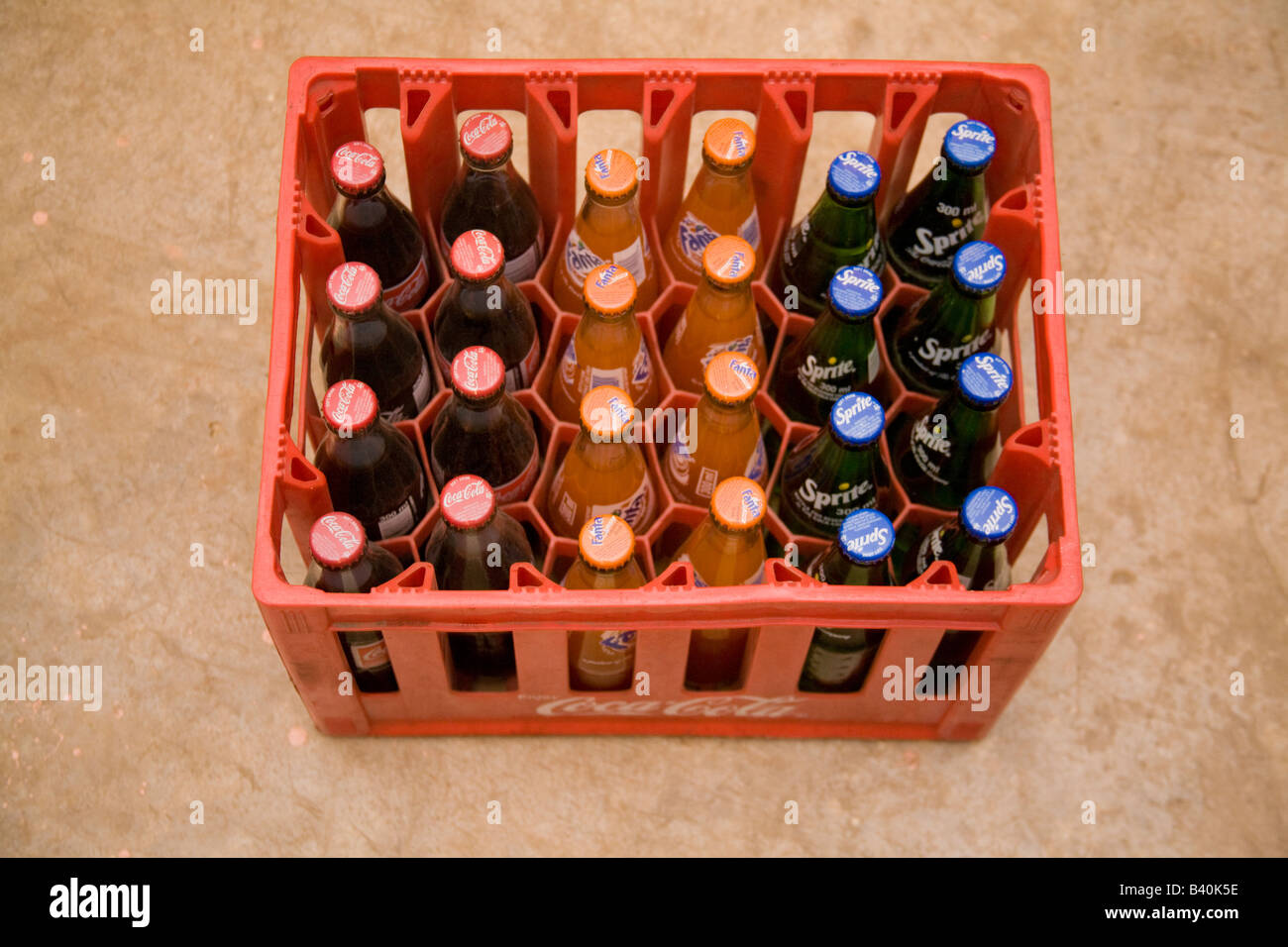 Crate of bottles of soft drinks Zambia Africa Stock Photo - Alamy