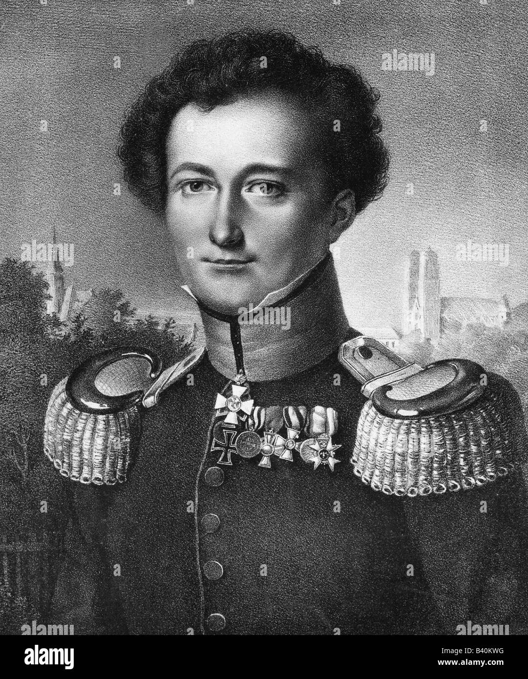 Clausewitz, Carl, 1.6.1780 - 16.11.1831, German General and military historian, portrait, lithograph after paintng by Karl Wilhelm Wach, 1830, , Artist's Copyright has not to be cleared Stock Photo