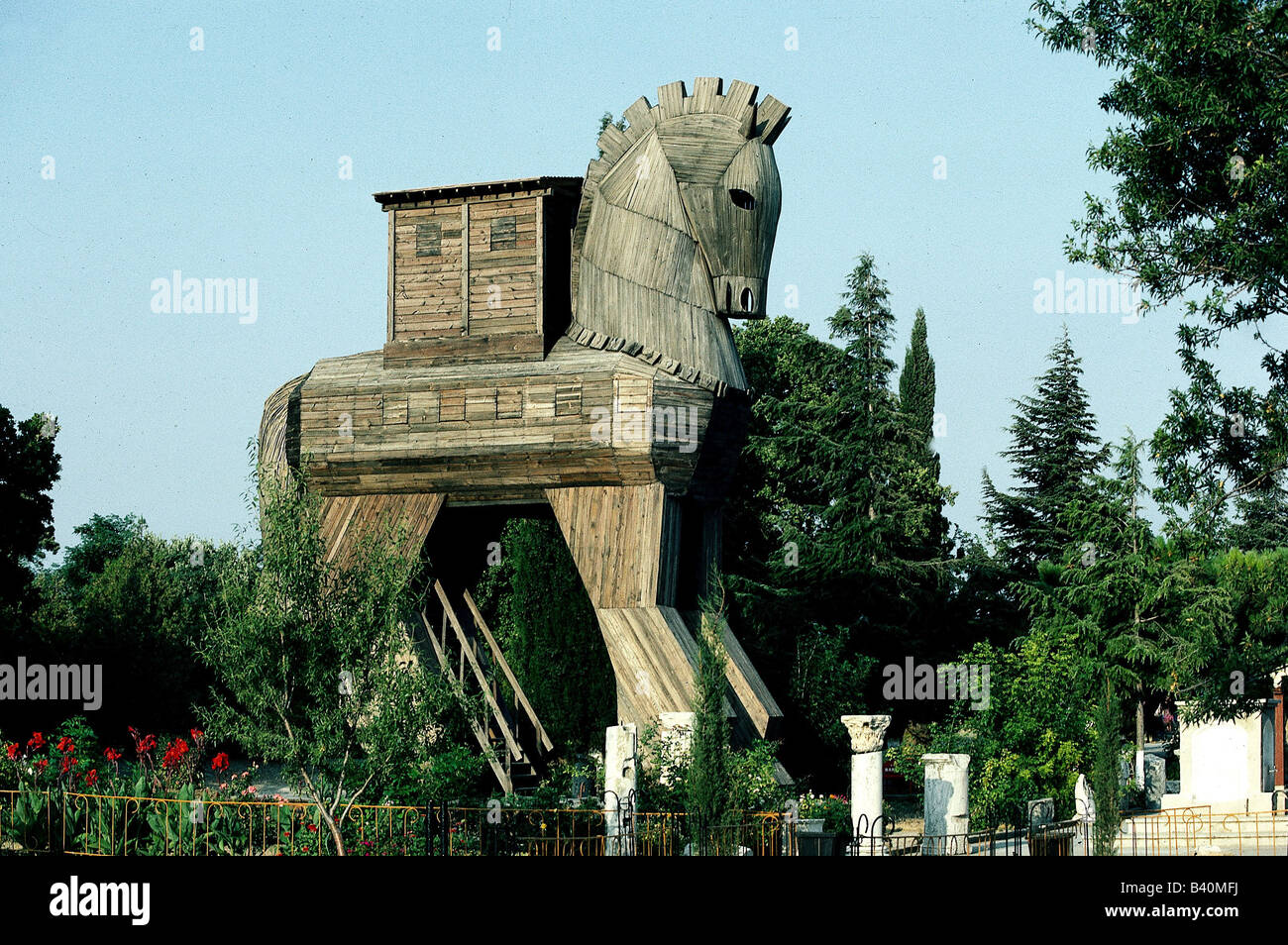 geography / travel, Turkey, Troy, Wooden horse, Trojan horse, timber, , Stock Photo