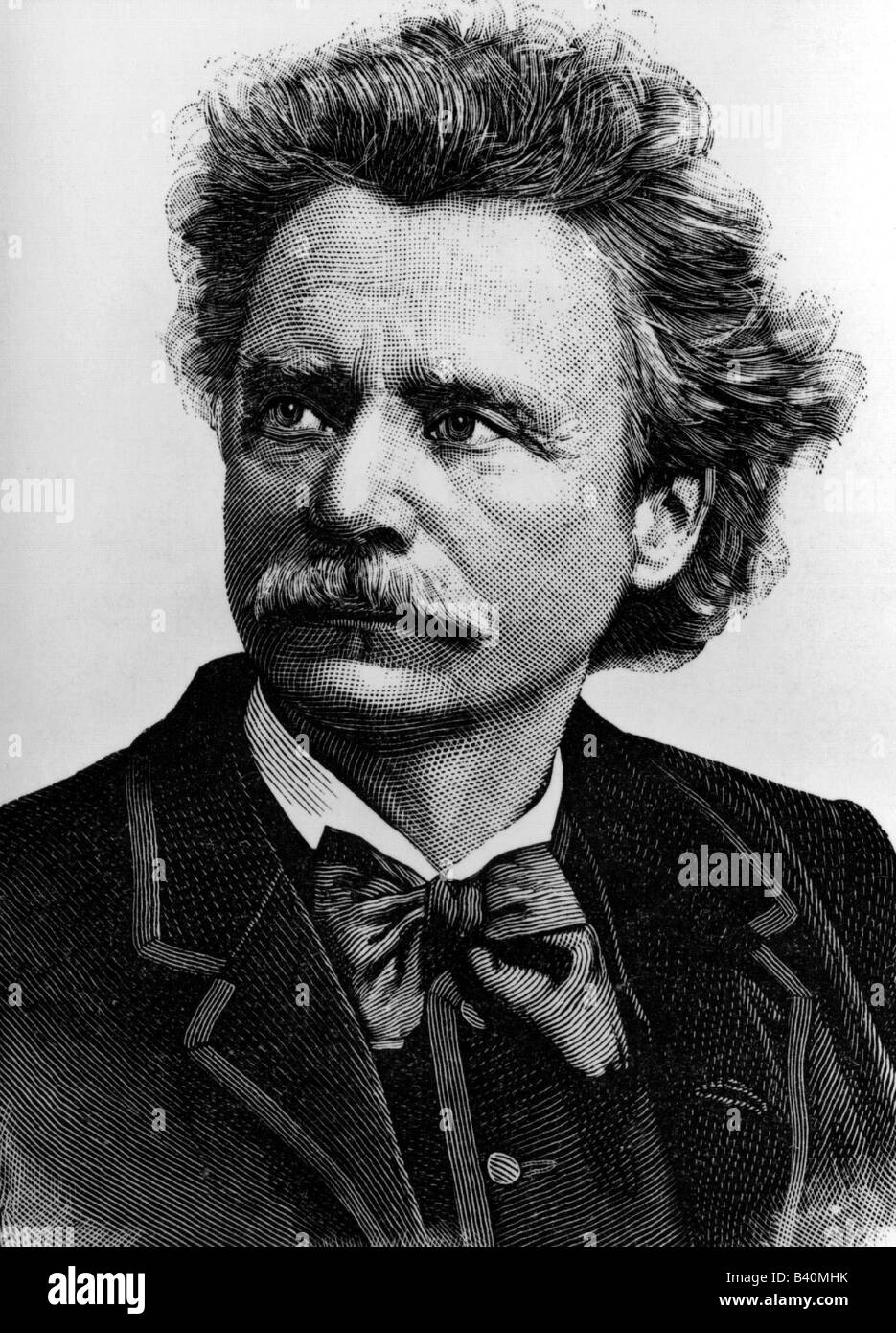 Grieg, Edvard, 15.6.1843 - 4.9.1907, Norwegian composer, portrait, xylographie, 19th century, Stock Photo