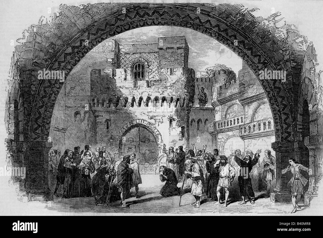 Beethoven, Ludwig van  17.12.1770 - 26.3. 1827, German composer, scene of the opera 'Fidelio', representation, in 'Her Majesty's Theatre', London 1851, engraving, 19th century, Stock Photo