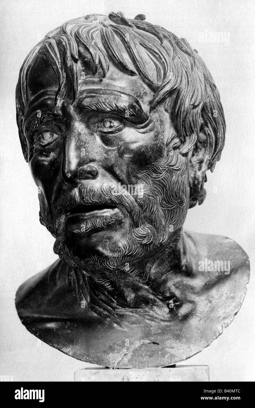 Seneca, Lucius Annaeus, 4. BC - 65 AD, Roman philosopher and author/writer, portrait, bust, Stock Photo