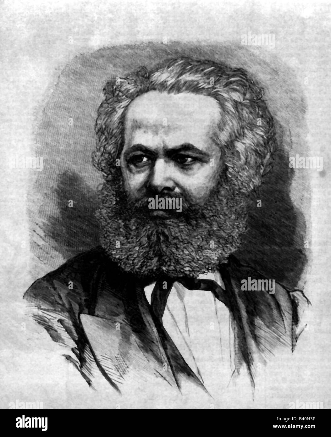 Marx, Karl, 5.5.1818 - 14.3.1883, German philosopher, portrait, engraving 1871, marxism, communism, 19th century, , Stock Photo