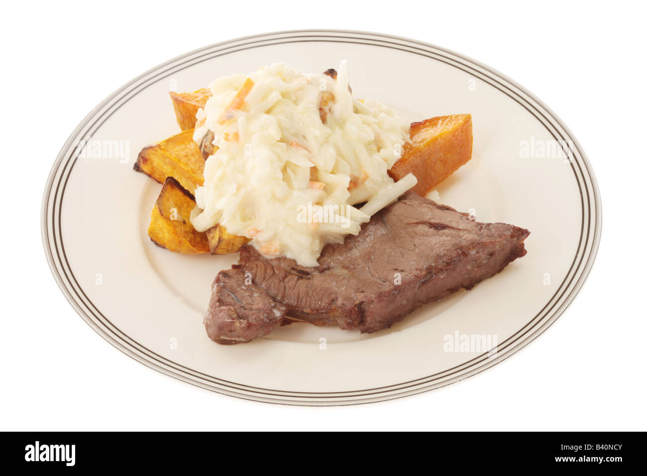 Grilled Steak with Sweet Potato Stock Photo - Alamy