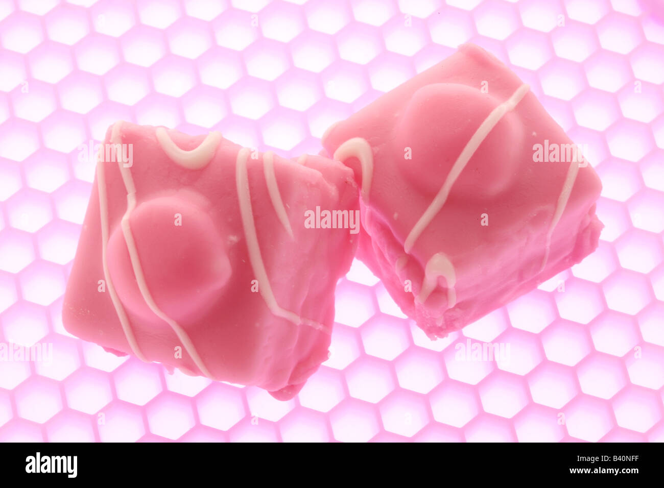 Strawberry French Fancies Stock Photo Alamy