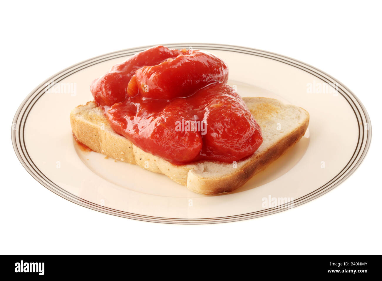 Tinned tomatoes on toast Cut Out Stock Images & Pictures Alamy