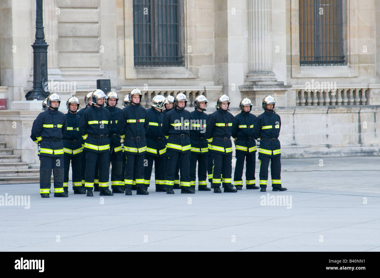 an array of French firefighters Stock Photo