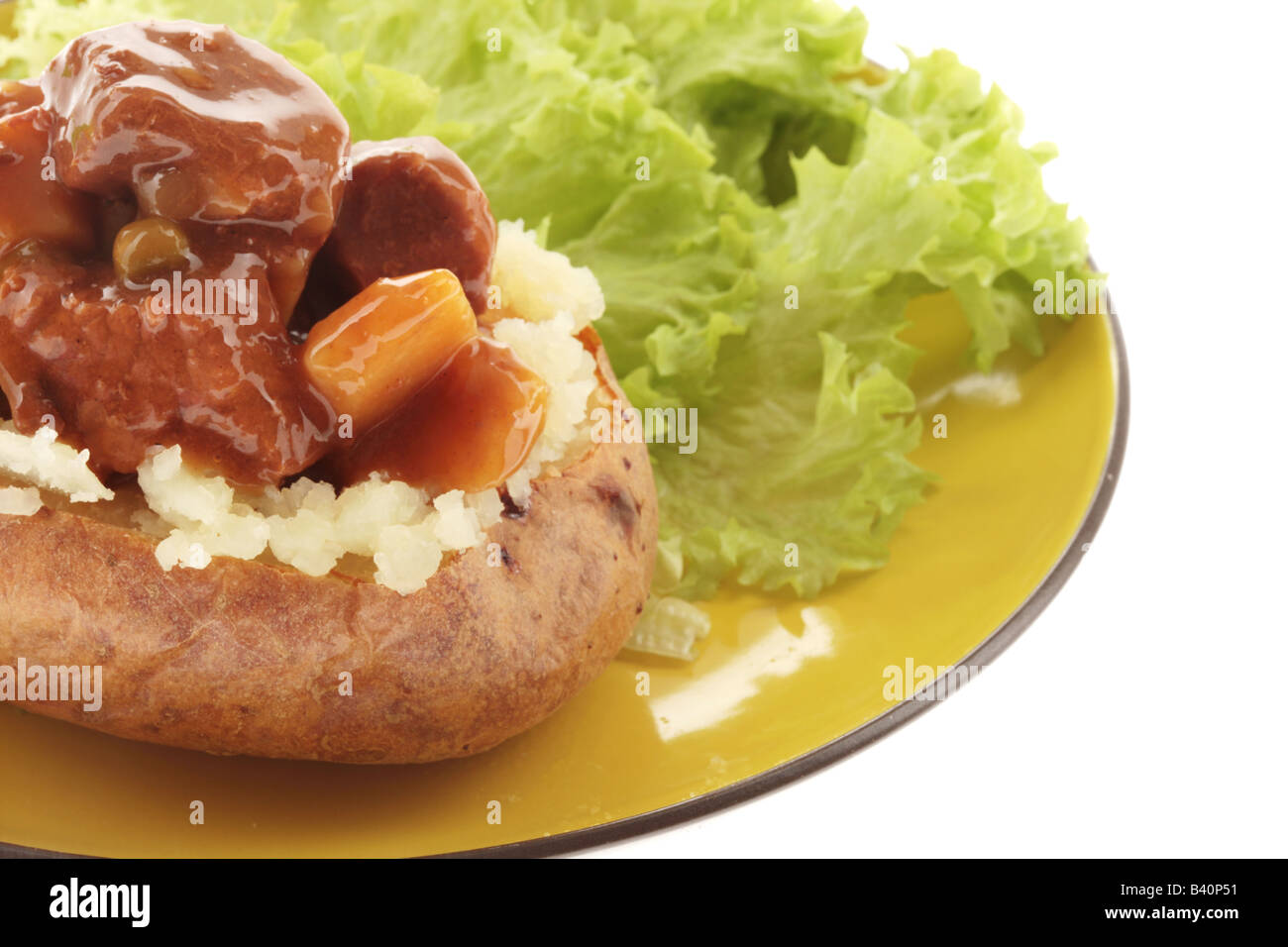 Beef Jacket Freshly Healthy Baked Jacket Potato Filled With Beef Stew And ...