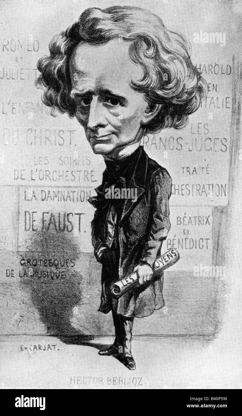 Berlioz, Hector Louis, 11.12.1803 - 8.3.1869, French composer, full length, contemporary lithograph by Carjat, Stock Photo