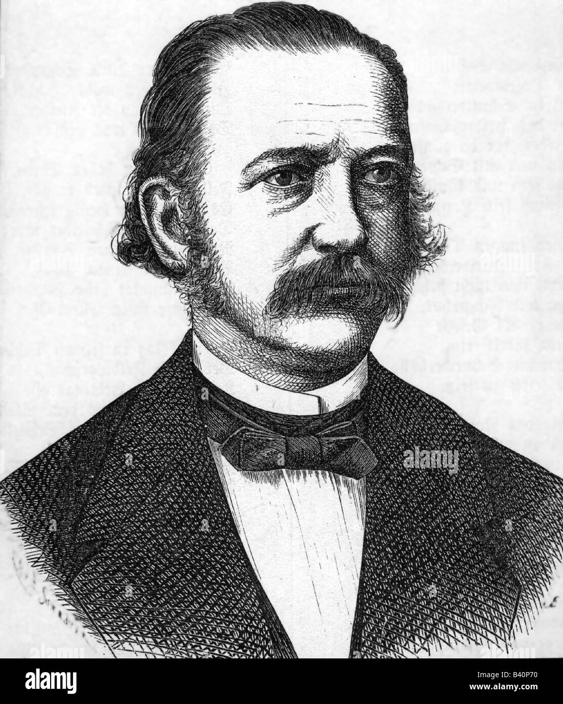 Fontane, Theodor, 30.12.1819 - 20.9.1898, German author / writer, poet, portrait,  contemporary engraving by E. Schröter, 19th century, , Stock Photo