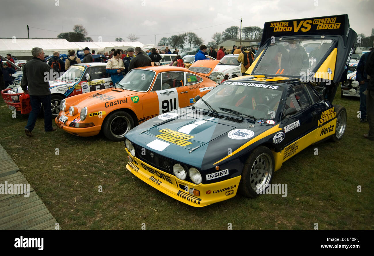 Rally cars lined up at an Historic Motorsport show in 2008 Stock Photo