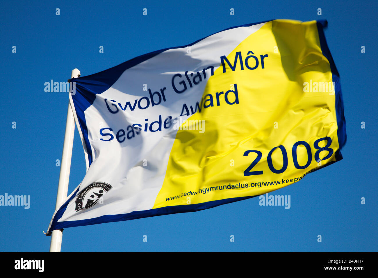 Seaside Award Flag Llandudno Wales Stock Photo