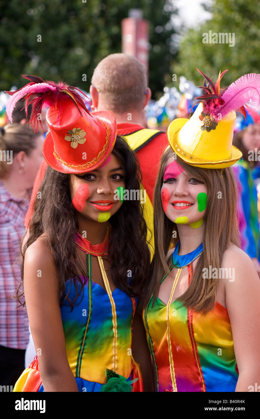 Performers during carnival parade at THAMES FESTIVAL London United Kingdom Stock Photo
