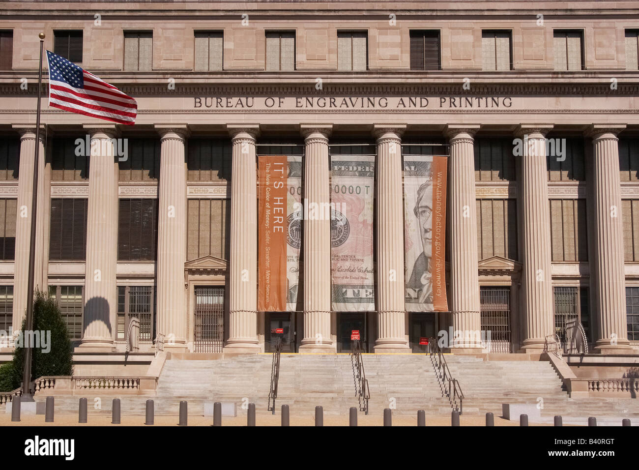 The Bureau of Engraving and Printing in Washington DC Stock Photo