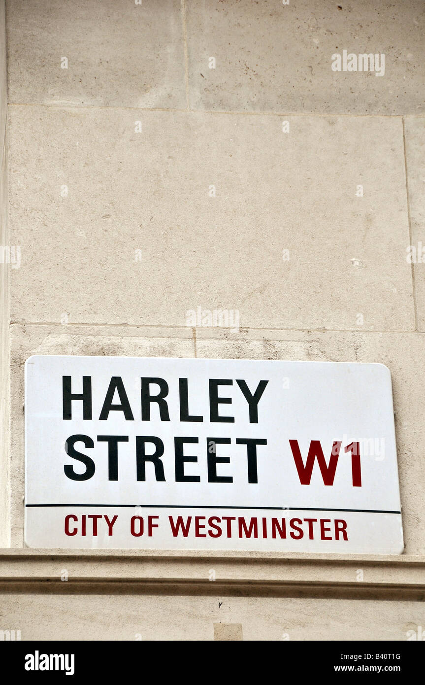 Harley Street sign, London, England Stock Photo Alamy