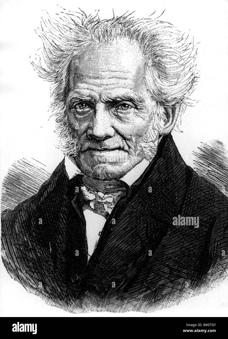 Schopenhauer, Arthur, 22.2.1788 - 21.9.1860, German philosopher, portrait, engraving, 19th century , Stock Photo