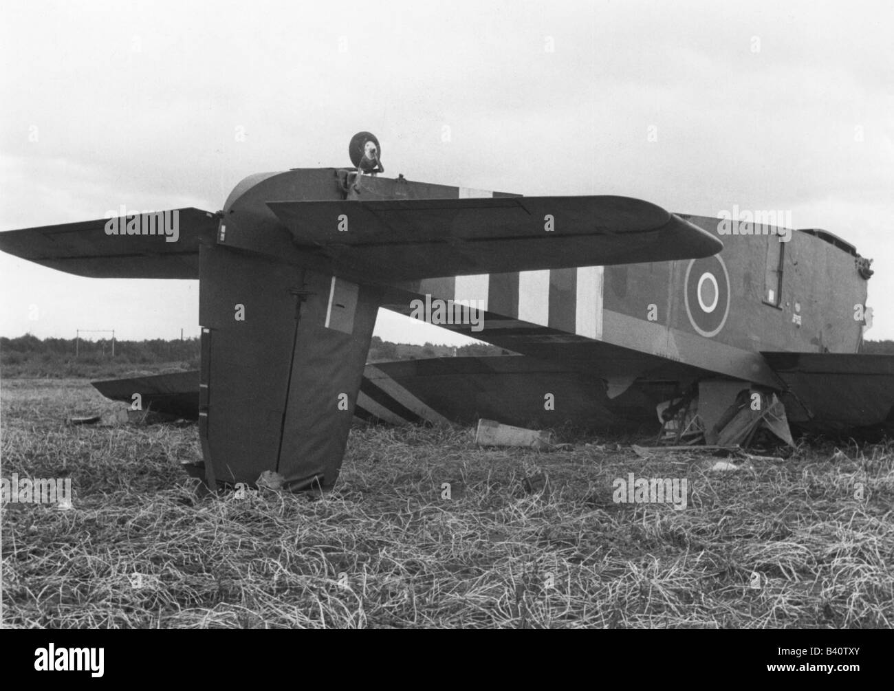 events, Second World War / WWII, Netherlands, Arnhem, 17. - 25.9.1944, crashed Hamilcar military glider of the British 1st Airborne Division (General Urquhart), Heelsum, 17.9.1944, Stock Photo