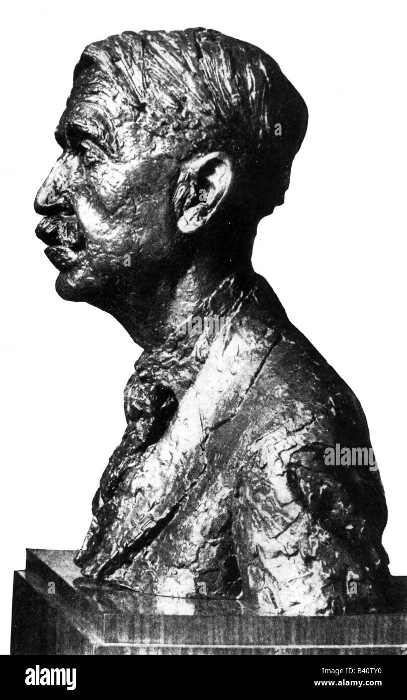 Dewey, John, 20.10.1859 - 1.6. 1952, American philosopher and pedagogue, portrait, bust by Jacob Epstein (10.11.1880 - 19.8.1959), Stock Photo
