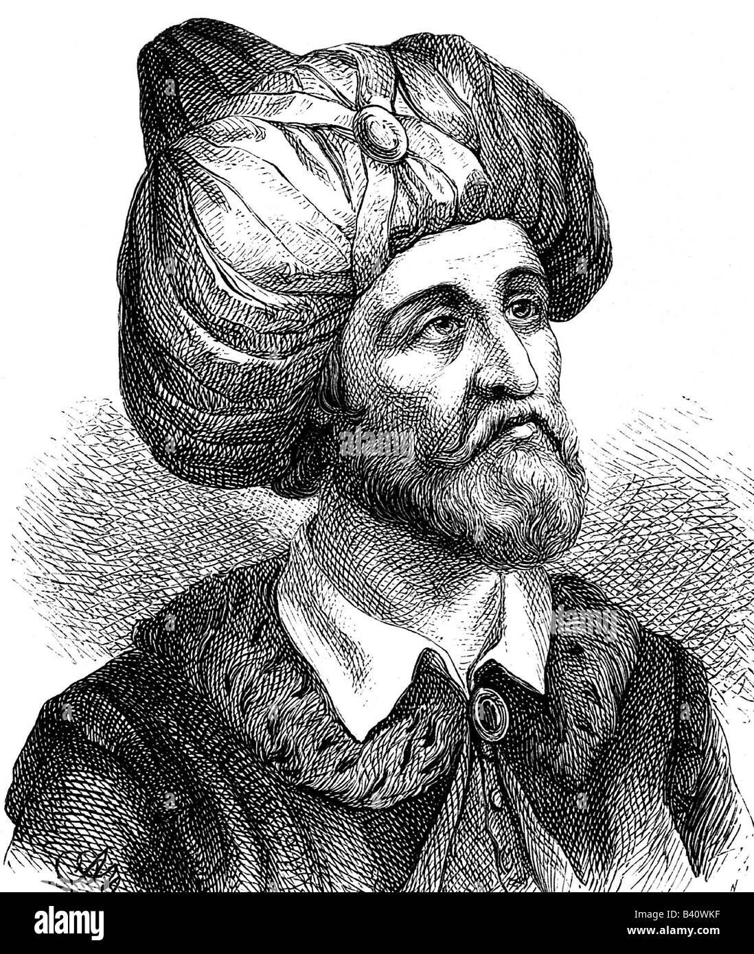 Muhammad (Abu al Kasim Muhammad ibn Abdallah), circa 570 - 8.6.632, Arabian Prophet, founder of Islam, portrait, engraving, 19th century, religion, , Stock Photo