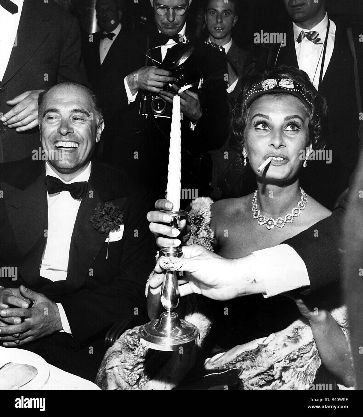 Loren, Sophia, * 20.9.1934, Italian actress, with husband Carlo Ponti, event, , Stock Photo
