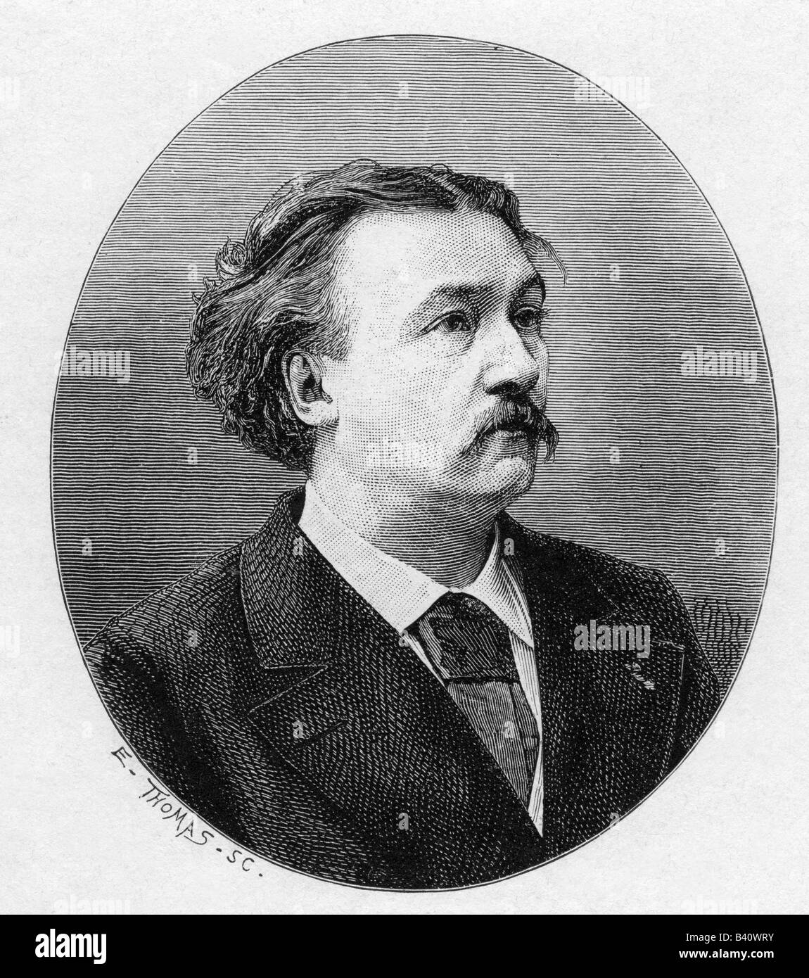 Dore, Gustave, 6.1.1832 - 23.1.1883, French engraver, painter, sculptor, portrait, wood engraving, , Artist's Copyright has not to be cleared Stock Photo