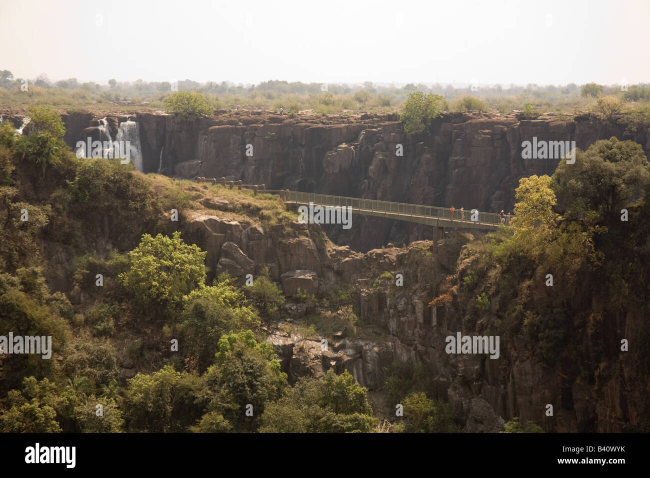 Knife edge bridge at the Victoria Falls Livingstone Zambia Africa Stock Photo
