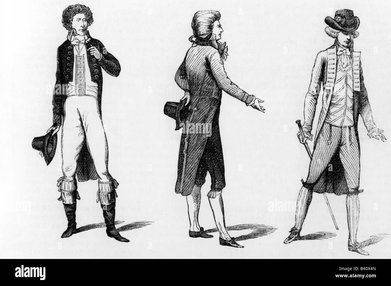 fashion, 18th century, France, mens fashion, 1789 - 1790, wood ...