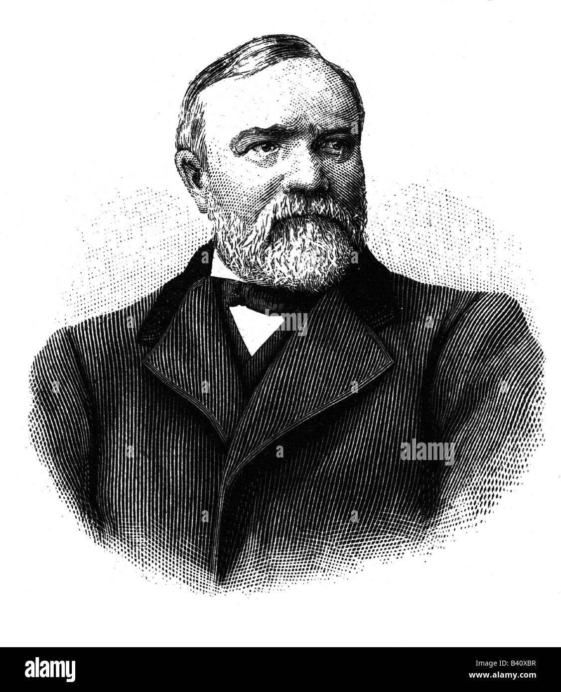 Carnegie, Andrew, 25.11.1835 - 11.8.1919, American industrialist, portrait, wood engraving, late 19th century, , Stock Photo