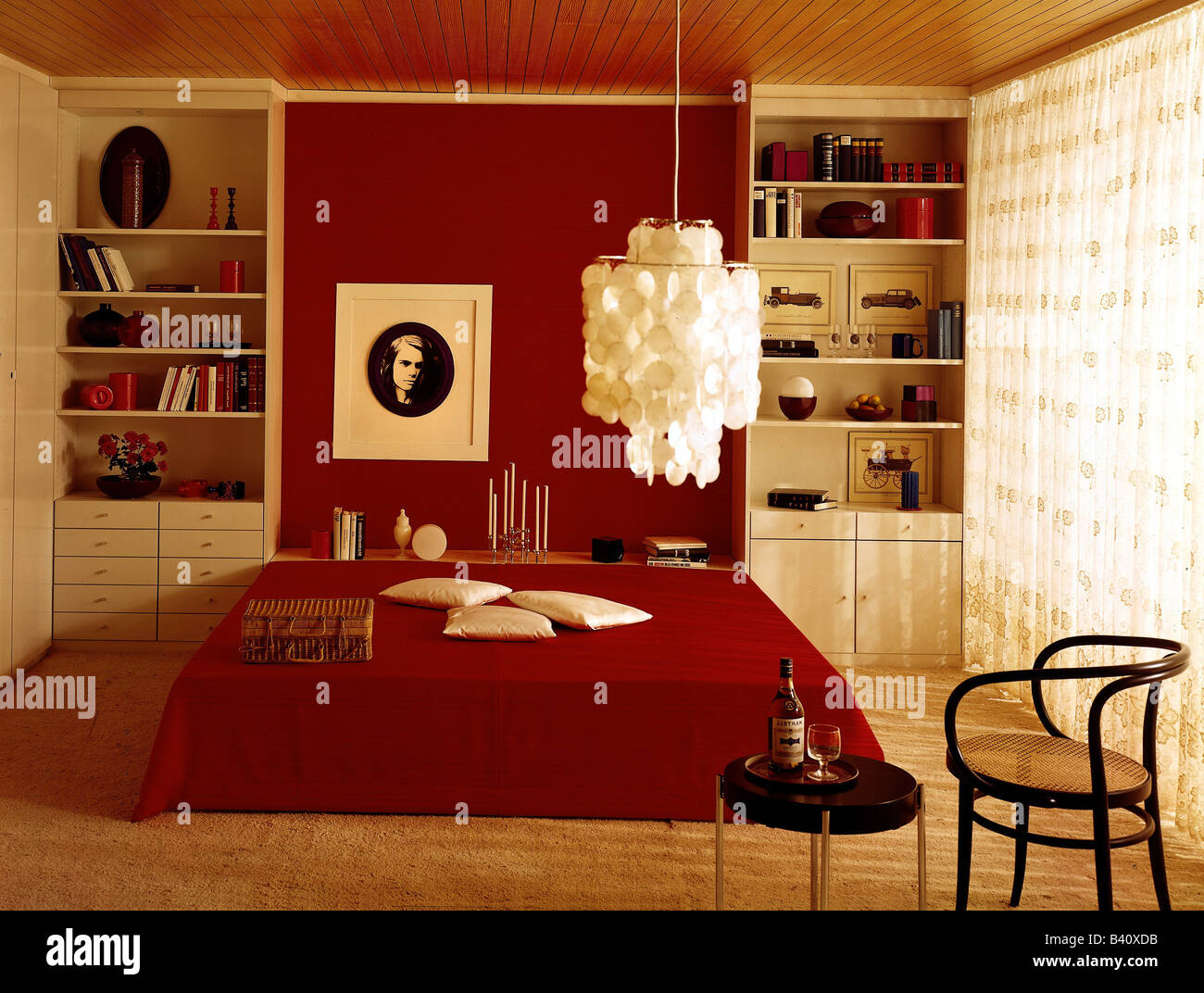 furnishing, bedroom, 1970s, 70s Stock Photo - Alamy