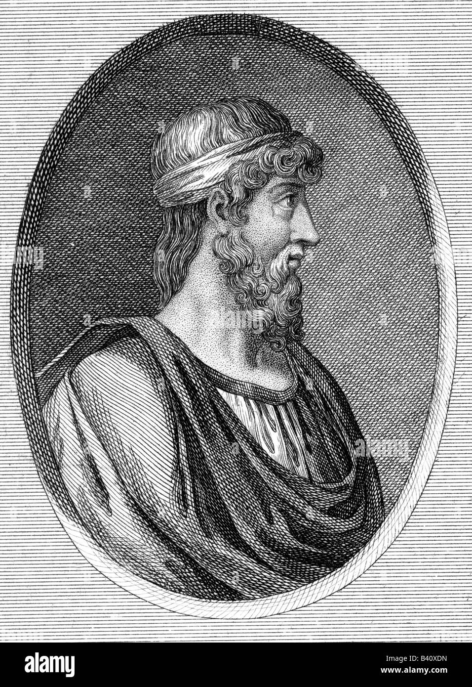 Plato, 427 BC - 347 BC, Greek philosopher, portrait, copper engraving, 18th century, Artist's Copyright has not to be cleared Stock Photo
