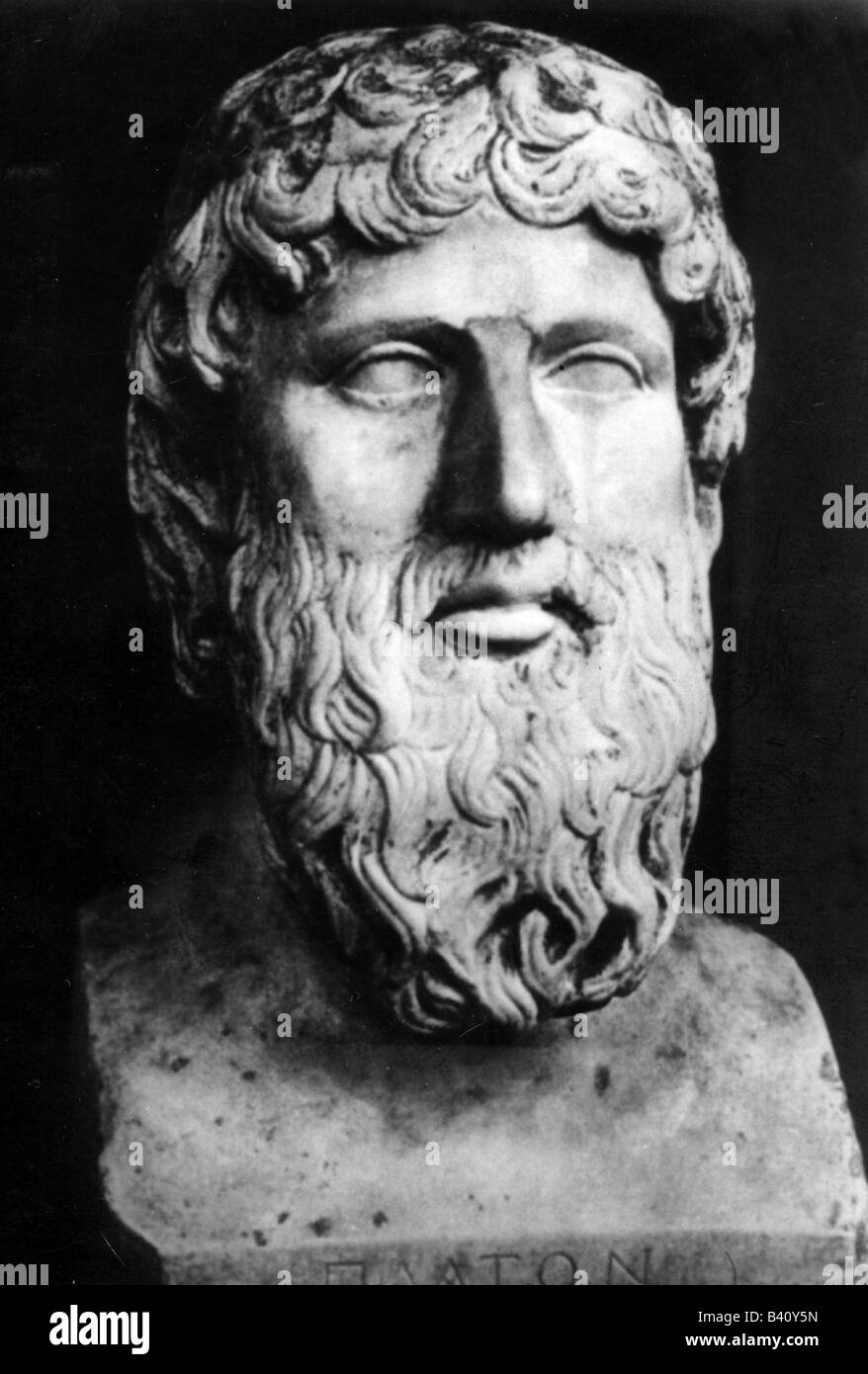 Plato, 427 BC - 347 BC, Greek philosopher, portrait, bust, 4th century BC, National Museum Stockholm, Sweden, Stock Photo