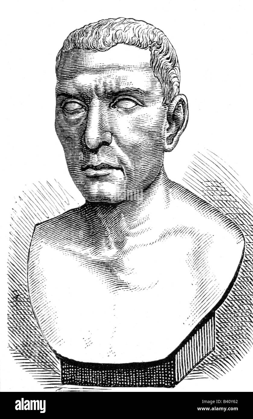 Cicero, Marcus Tullius, 3.1.106 - 7.12.43 BC, Roman politician, portrait, original engraving after ancient bust, 1885, national museum Naples, Italy, Stock Photo