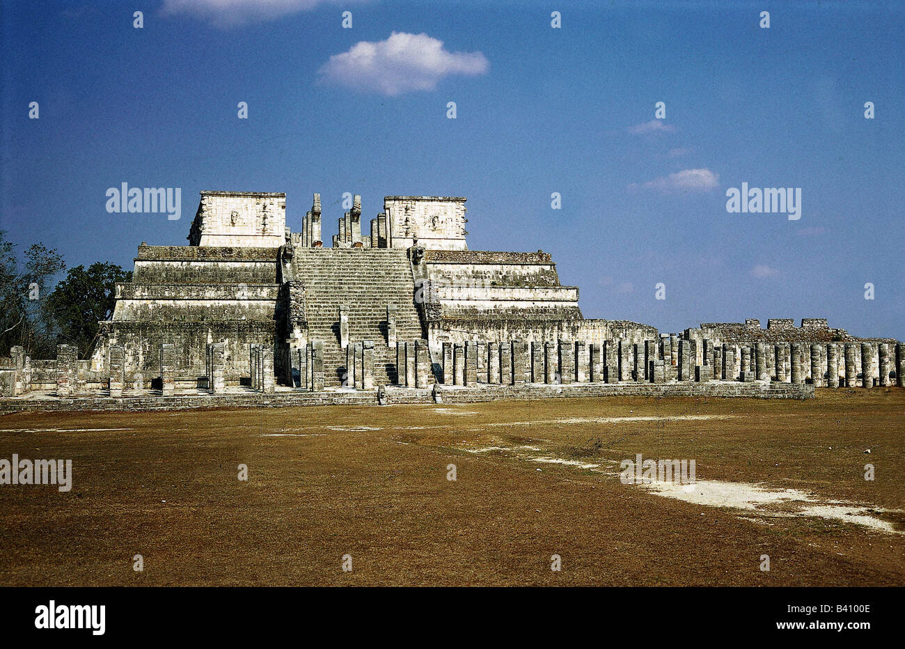 geography / travel, Mexico, Chichen Itza, Maya town, founded in 5th century AD, extended in Puuc style 7th - 10th century AD, populated by Toltecs, 'Iglesia', detail, temple of the warrior, view, architecture, fine arts, America, Mayas, religion, UNESCO, World Heritage Site, Yucatan, America, central America, latin-american indians, historical, historic, ancient, stones, fifth, seventh, tenth, latin american, , Stock Photo