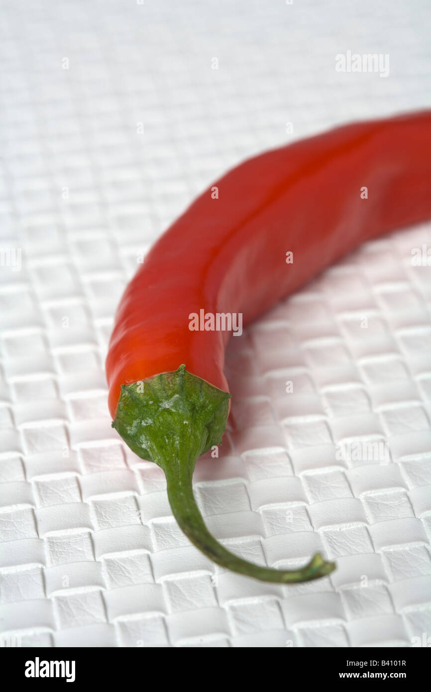 Red pepperoni on white background Stock Photo - Alamy