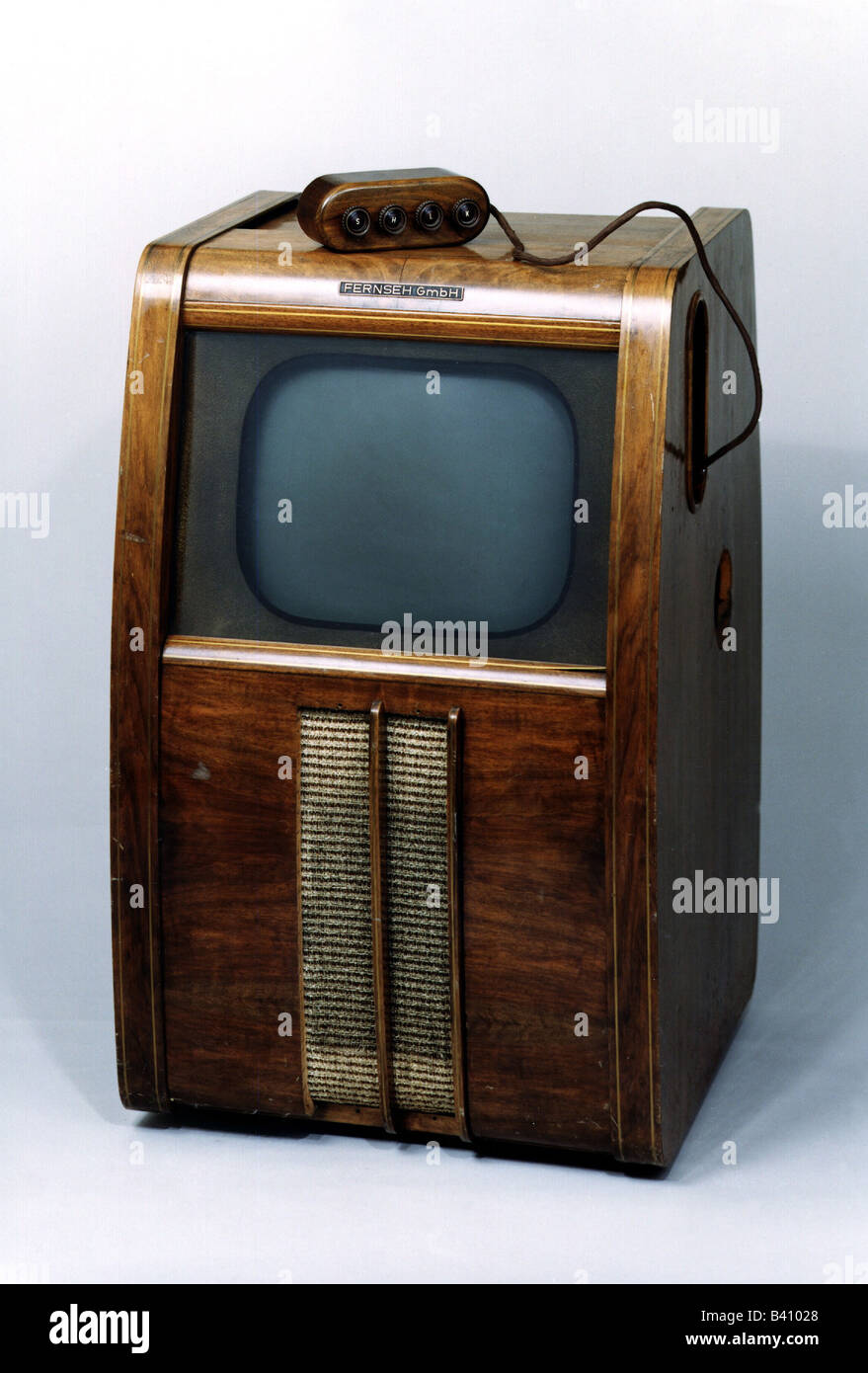 broadcast, television, TV sets, TV with remote control, Fernseh GmbH, Germany, 1951, Stock Photo
