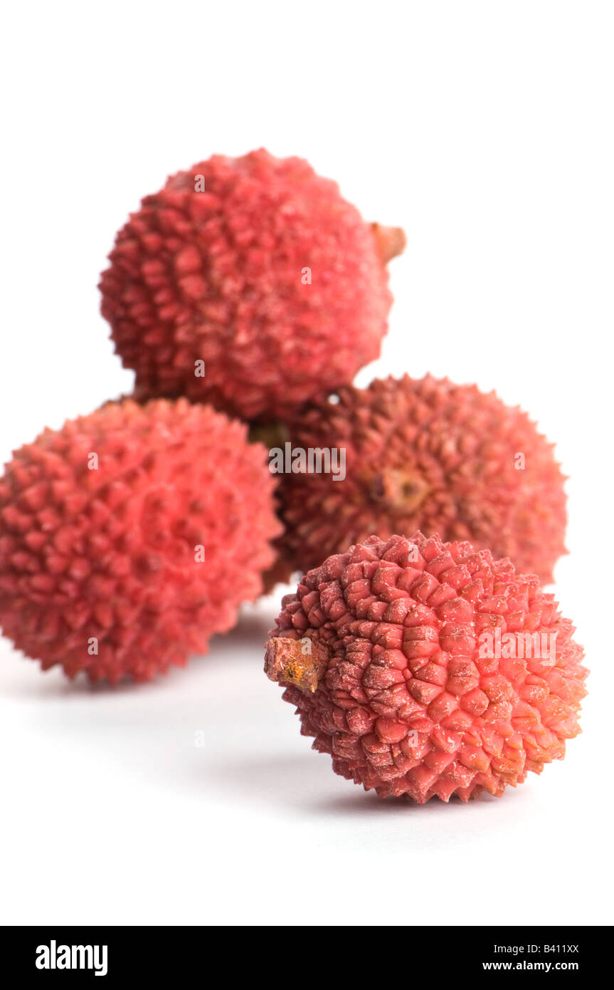 Lychee fruit isolated on a white background Stock Photo