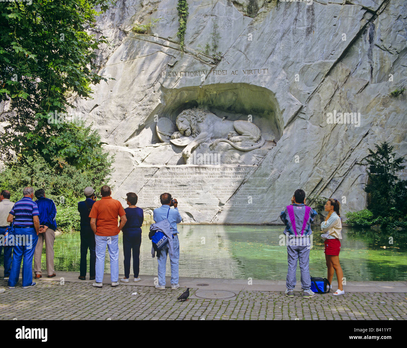 Lion Monument Glacier Garden Lucerne Switzerland Stock Photo