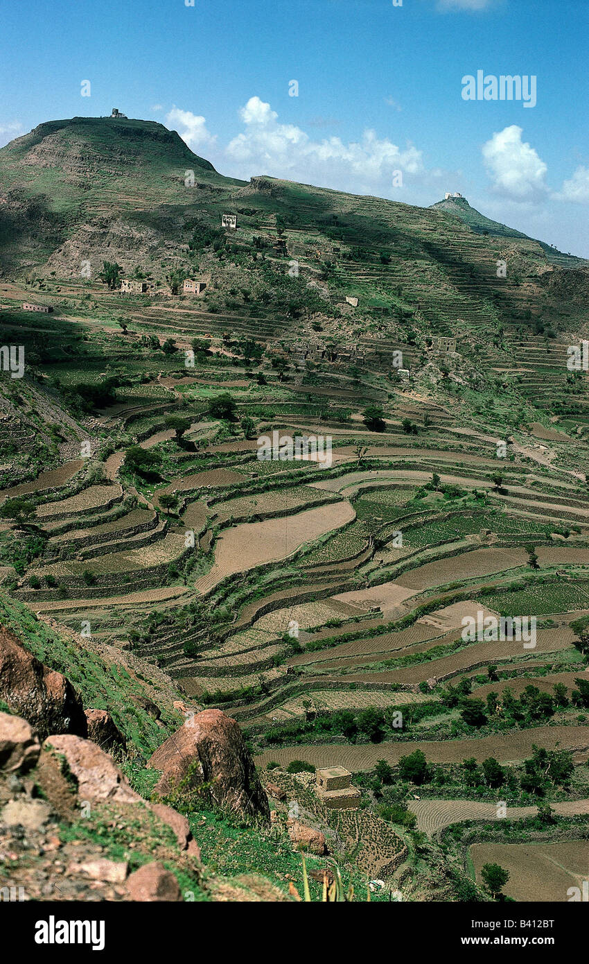geography / travel, Yemen, agriculture / farming, typical terrace