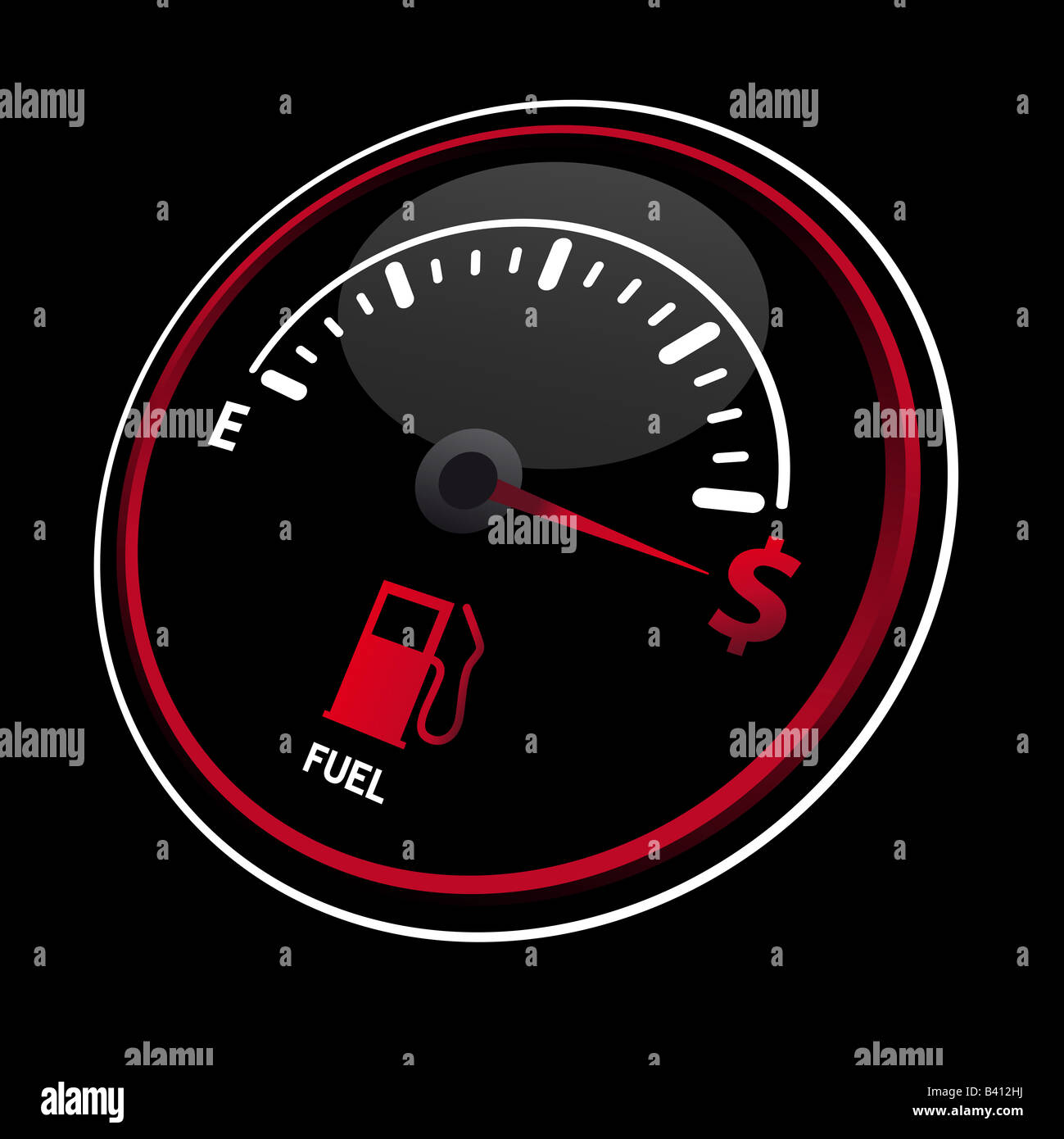 Fuel gauge showing the price of gas in dollars Stock Photo Alamy