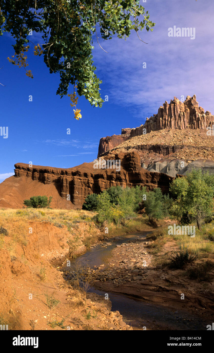 Sandstone escarpment Capitol Reef National Park, Utah, USA Stock Photo