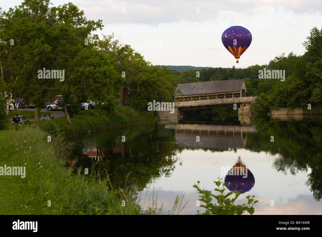 Balloons at the 2006 Quechee Balloon Festival, Quechee, Vermont.  Ottauquechee River. Stock Photo